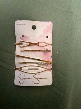 Jessica Simpson 6 pcs Bobby Pins Gold Hair Accessories